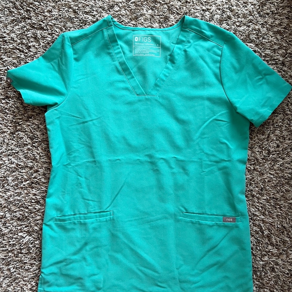 Figs Casma scrub top Small - Surgical Green